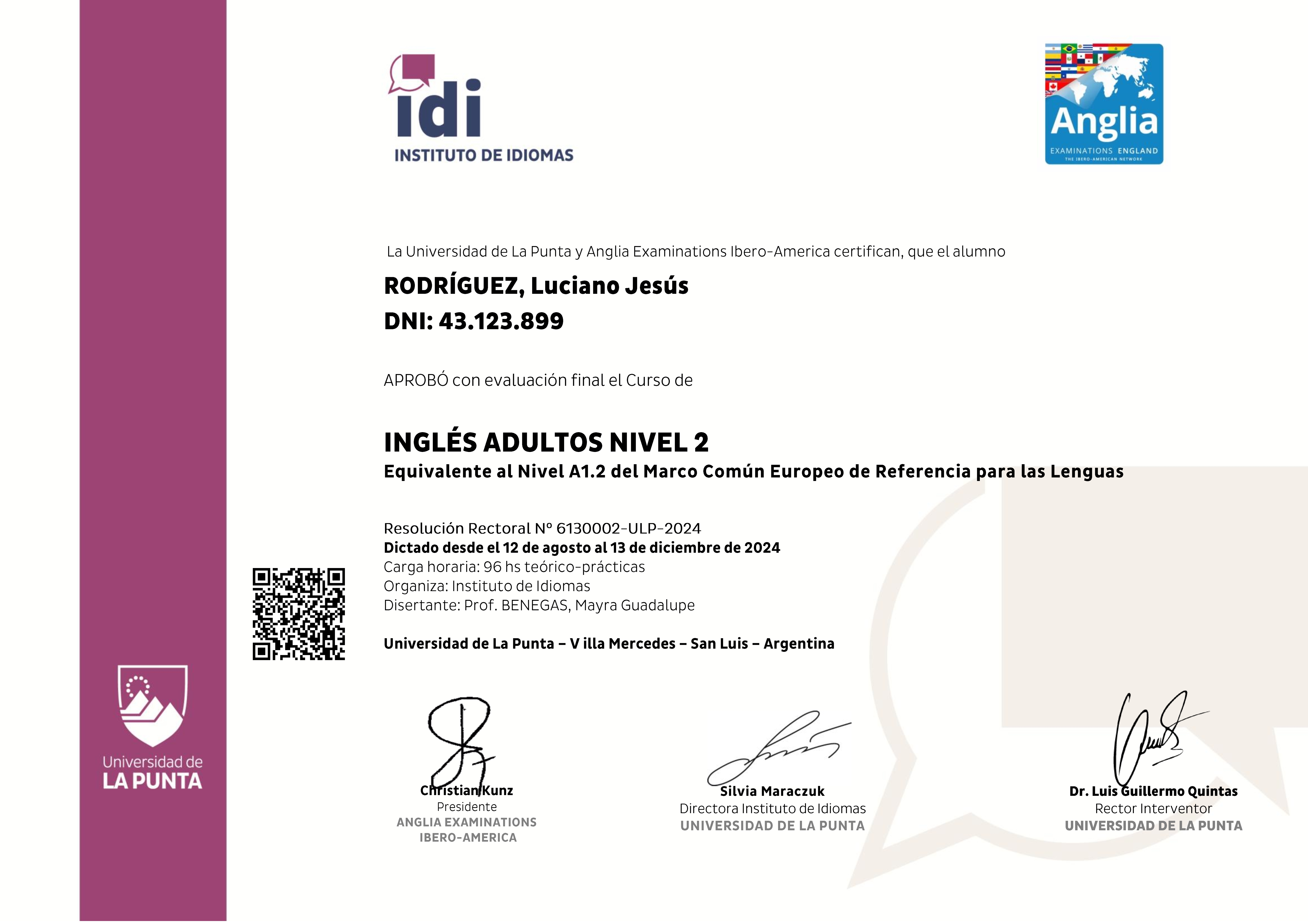 Certificado Inglés Nivel 2